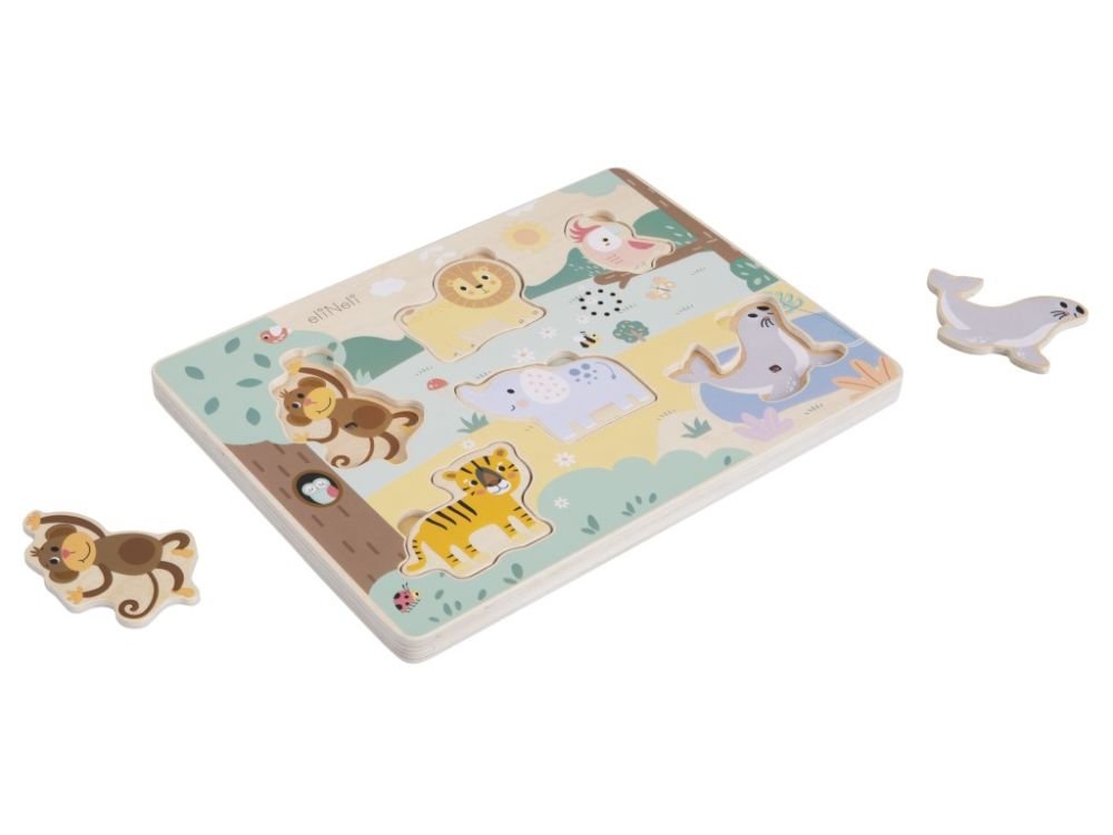 Houten Geluidenpuzzel Dieren | Puzzel met Geluid | Vanaf 1 Jaar - Baby Doo