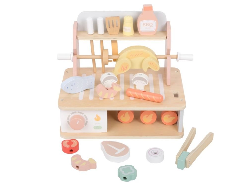 Houten Grillset Kind | Speelgoed Keuken Accessoires | Speelkeuken BBQ - Baby Doo