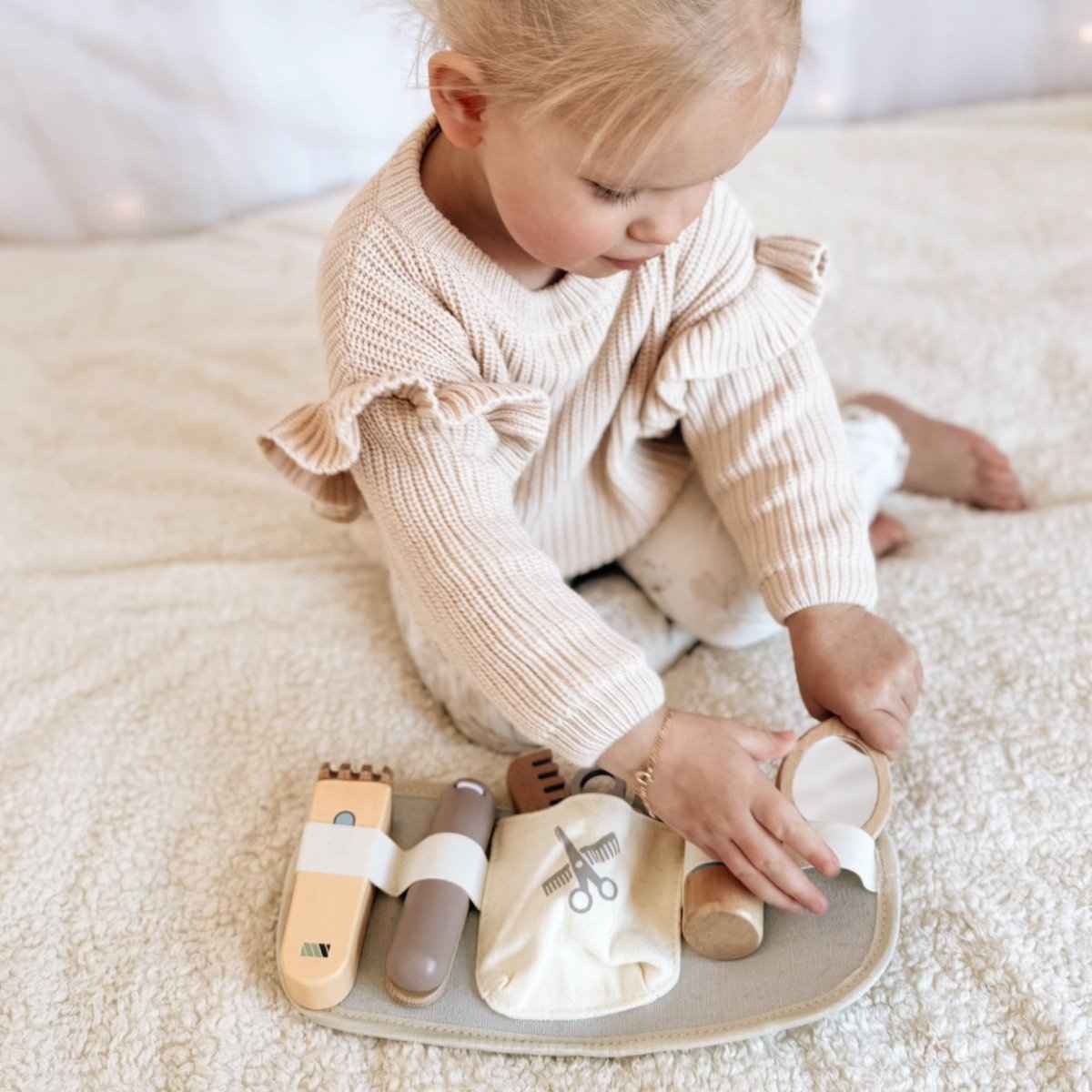 Houten Kappersset Kind | Rollenspel Speelgoed Kapper | Met Accessoires - Baby Doo