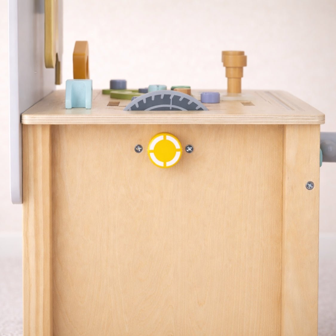 Houten Kinderwerkbank met Gereedschap | Speelgoed Werkbank vanaf 3 Jaar met Compressor & 73 Accessoires - Baby Doo