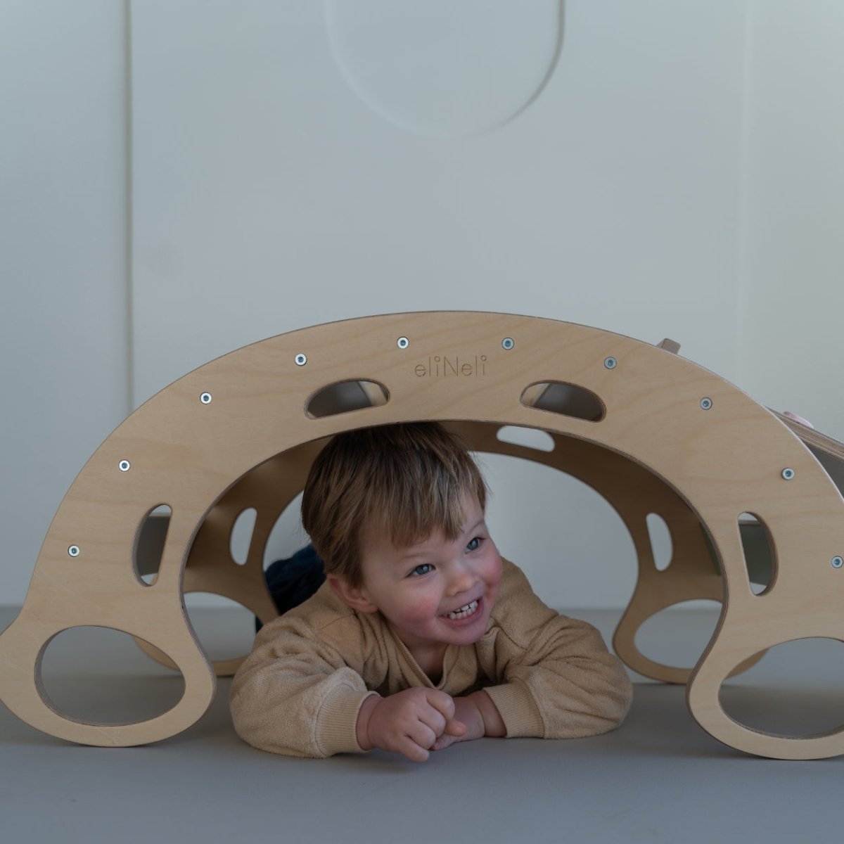 Houten Klimboog 5 - in - 1 | Montessori Klimboog met Glijbaan & Ladder | De Wibbi - Baby Doo