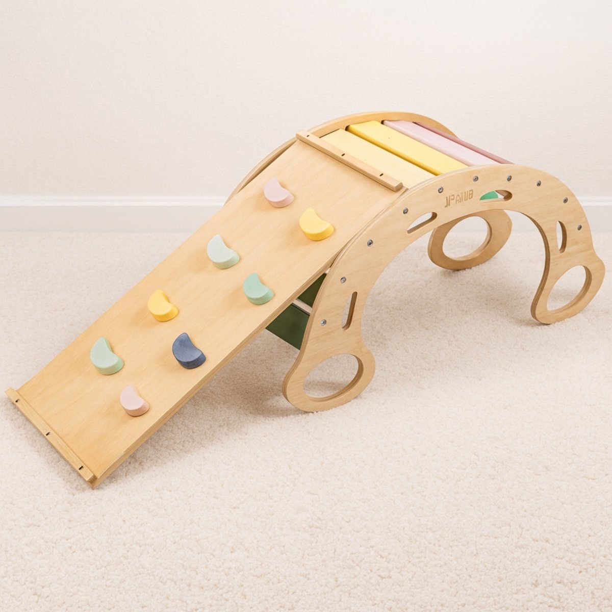 Houten Klimboog 5‑in‑1 | Met Glijbaan & Ladder | De Wibbi - Baby Doo