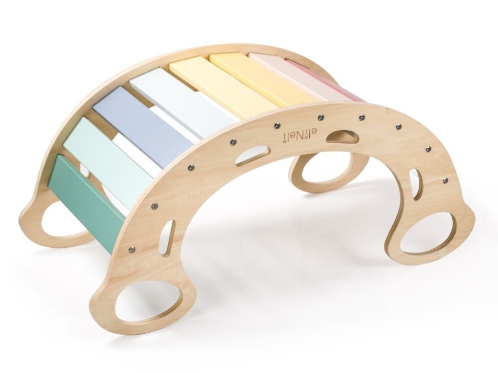 Houten Klimboog Speelset 6‑in‑1 | Inclusief Glijplank & Stoeltje | De Wibbi - Baby Doo