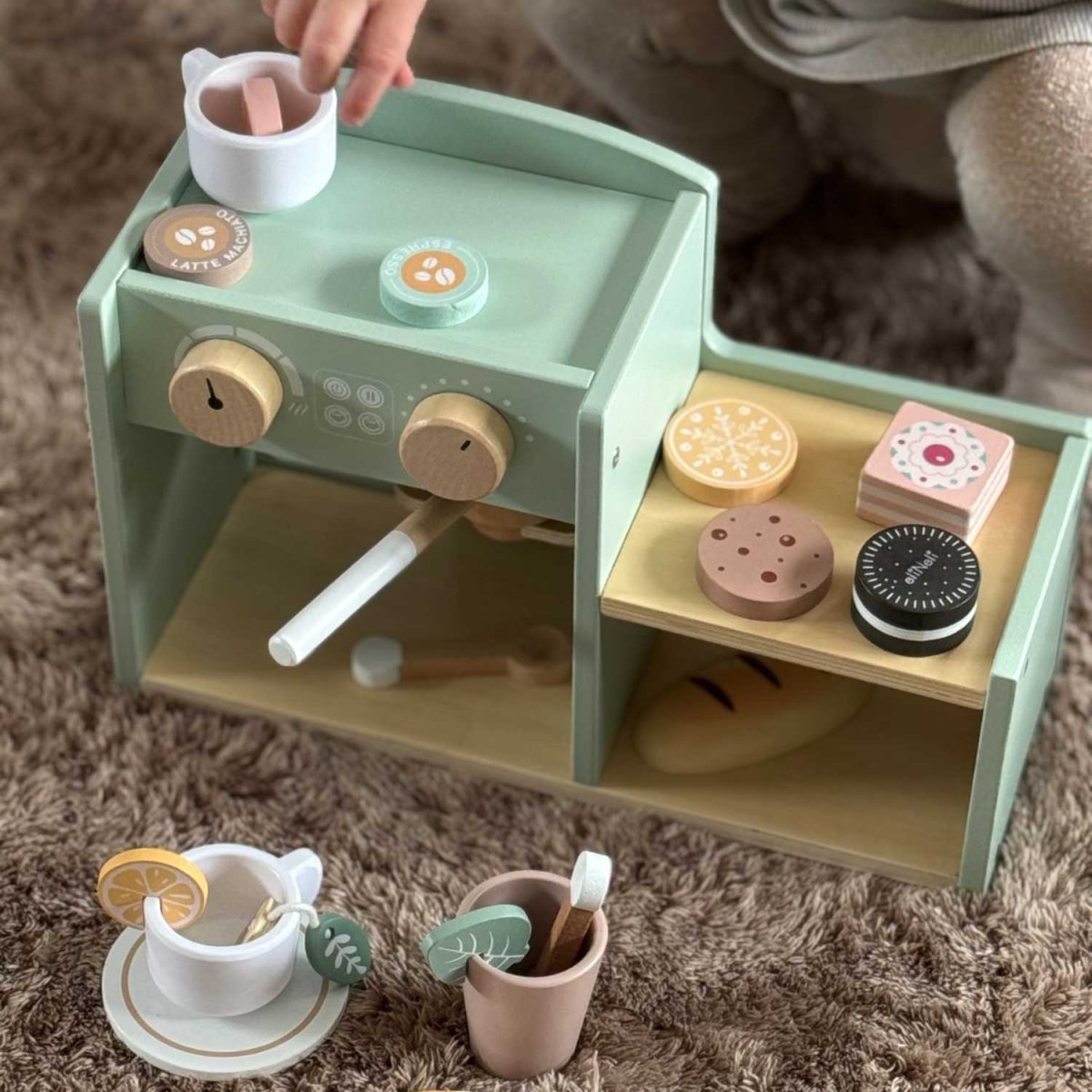 Houten Koffiehoek | Speelgoed | Inclusief Accesoires - Baby Doo