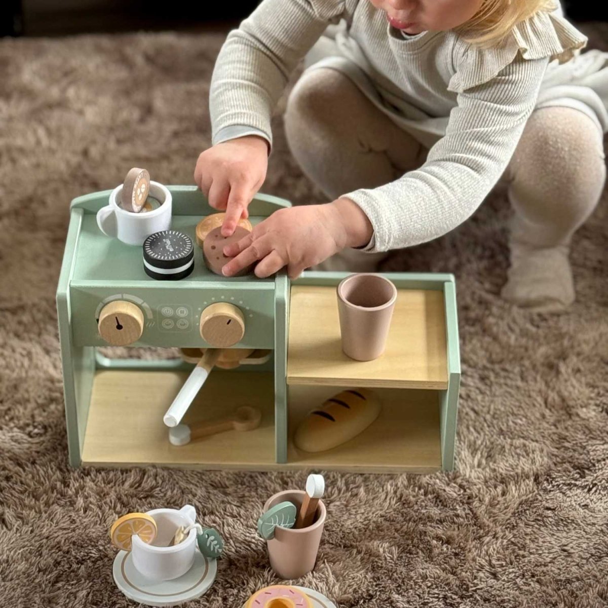 Houten Koffiehoek | Speelgoed | Inclusief Accesoires - Baby Doo