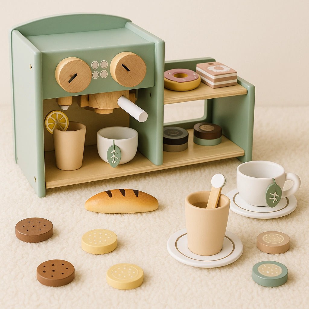 Houten Koffiehoek | Speelgoed | Inclusief Accesoires - Baby Doo
