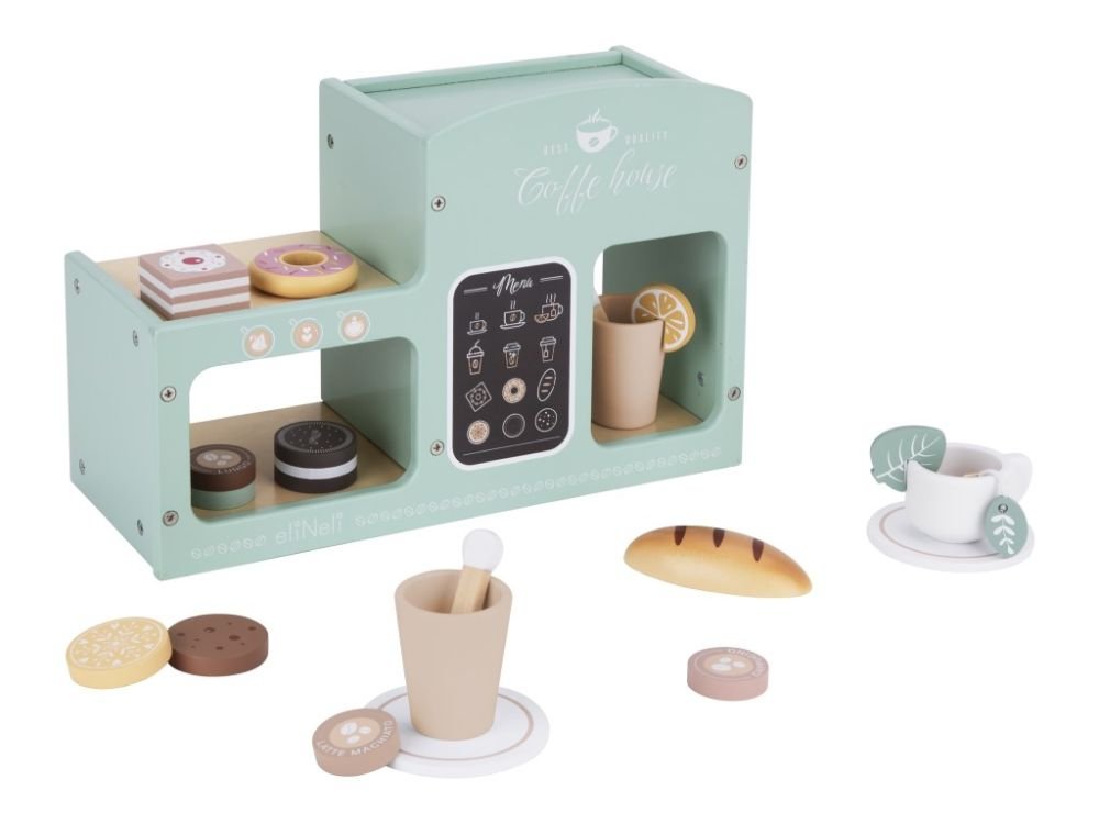 Houten Koffiehoek | Speelgoed | Inclusief Accesoires - Baby Doo