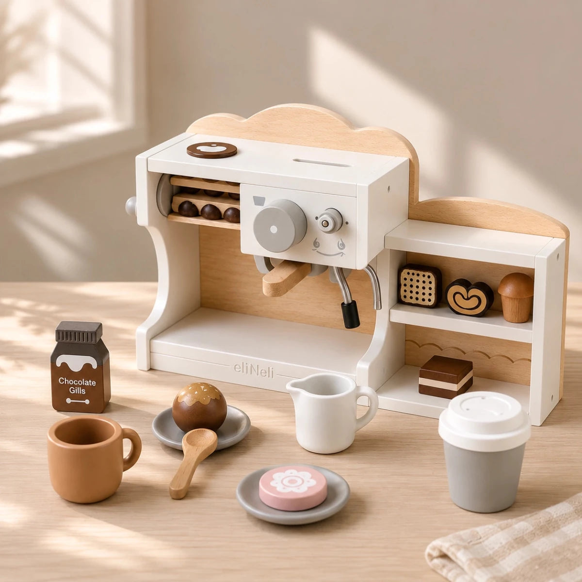 Houten Koffiehoek Speelgoed | Koffieset voor Kinderen | Met Accessoires - Baby Doo