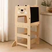 Houten Leertoren 3 in 1 met Krijtbord en Kindertafel vanaf 1 Jaar - Baby Doo