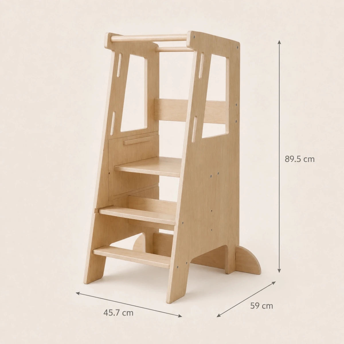 Houten Leertoren 3-in-1 met Stabilisatie | Montessori Keukentoren & Kitchen Helper - Baby Doo