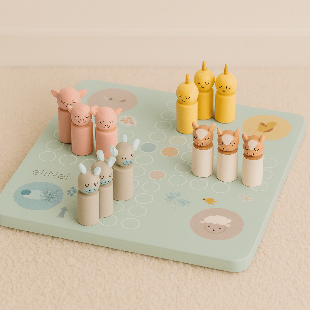 Houten Mens Erger Je Niet | Klassiek Bordspel | Gezelschapsspel voor Kinderen - Baby Doo