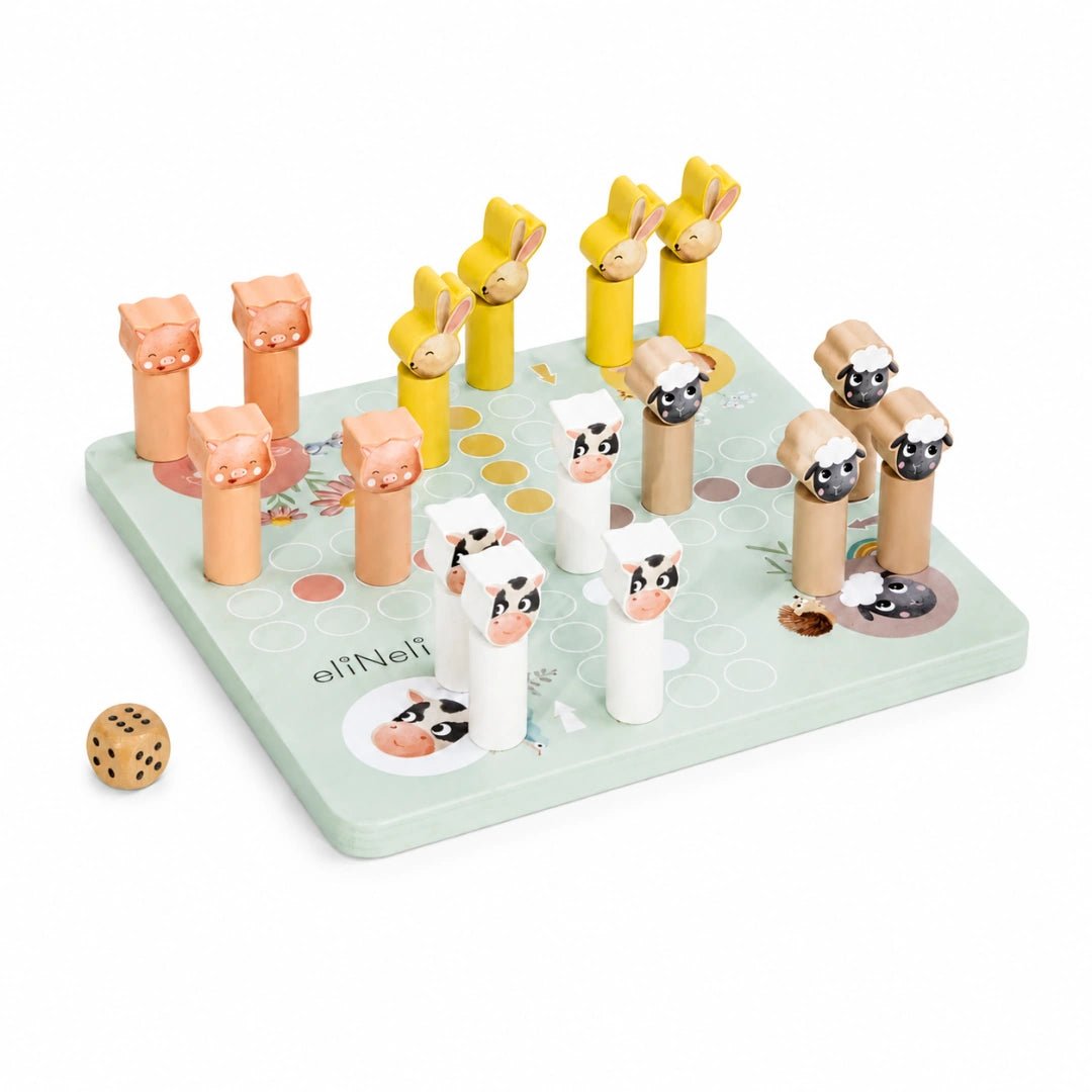 Houten Mens Erger Je Niet | Klassiek Bordspel | Gezelschapsspel voor Kinderen - Baby Doo