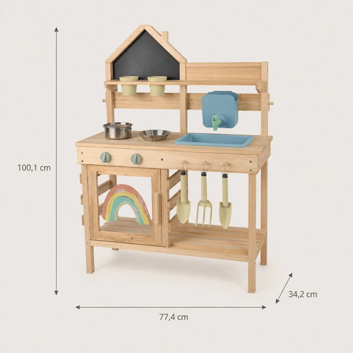 Houten Modderkeuken met Tuingereedschap en Accessoires vanaf 3 Jaar - Baby Doo