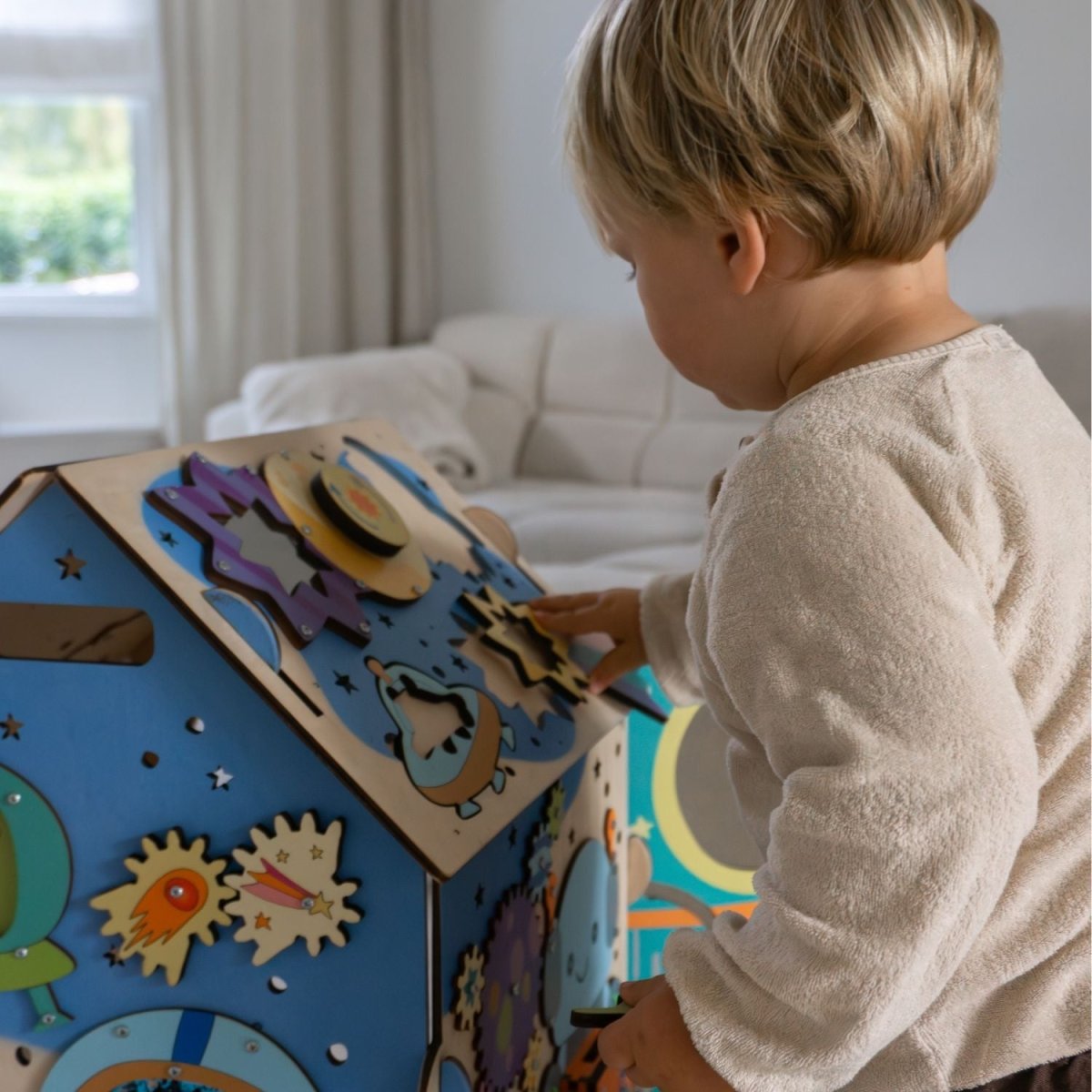 Houten Montessori Activiteitenhuis | Montessori Speelgoed | Educatief Speelgoed voor Motoriek & Vaardigheden - Baby Doo