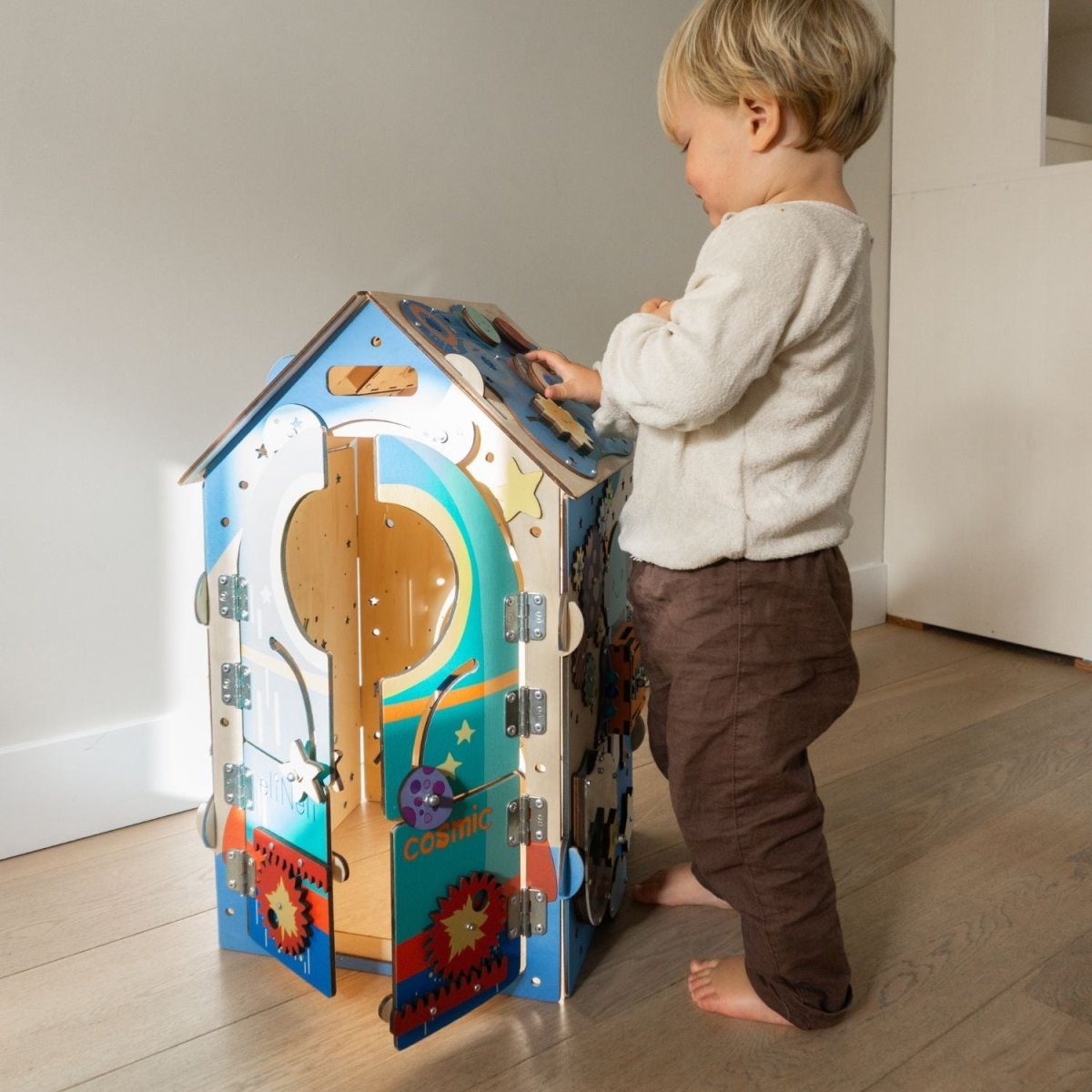 Houten Montessori Activiteitenhuis | Montessori Speelgoed | Educatief Speelgoed voor Motoriek & Vaardigheden - Baby Doo