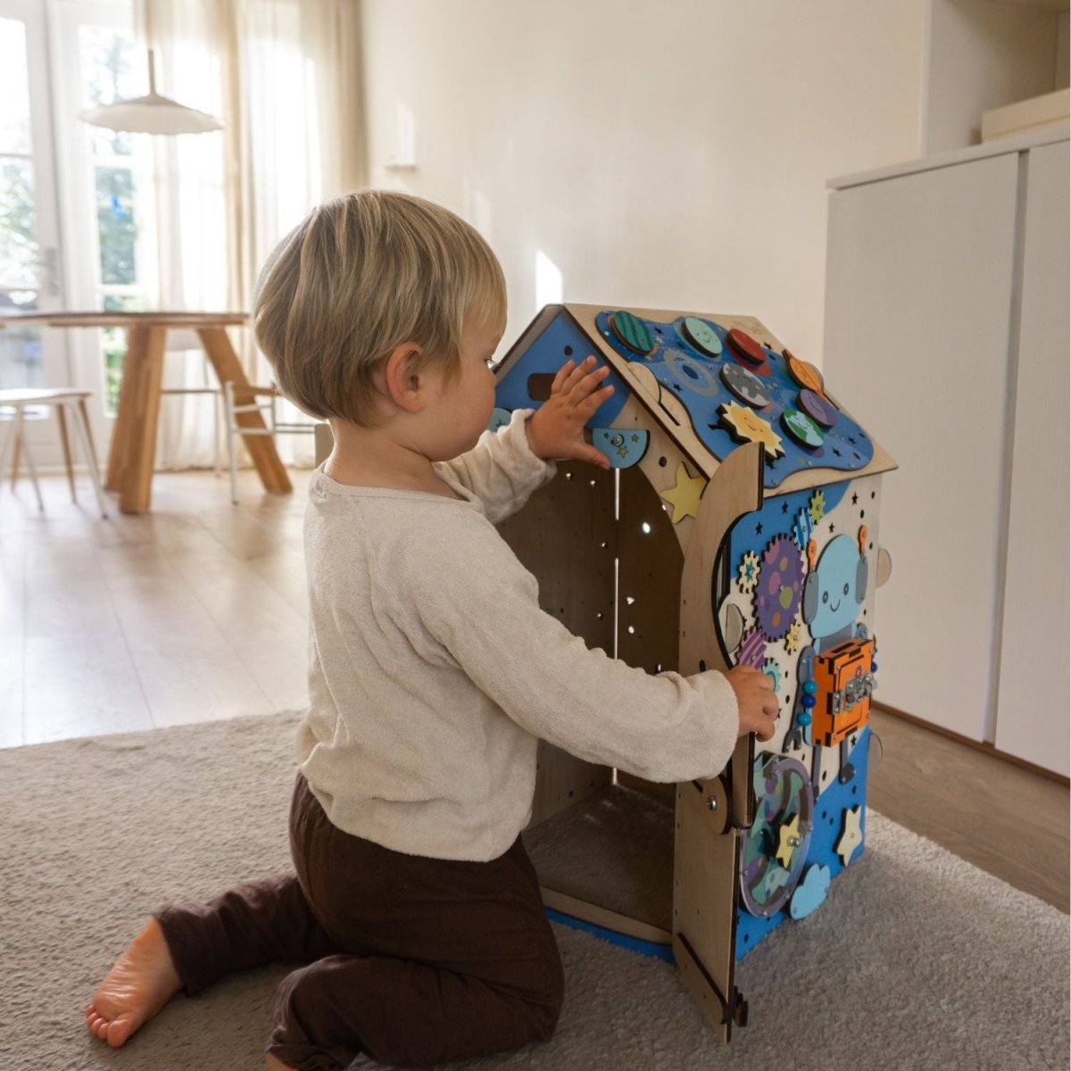 Houten Montessori Activiteitenhuis | Montessori Speelgoed | Educatief Speelgoed voor Motoriek & Vaardigheden - Baby Doo