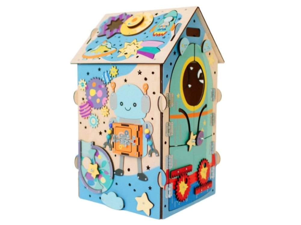 Houten Montessori Activiteitenhuis | Montessori Speelgoed | Educatief Speelgoed voor Motoriek & Vaardigheden - Baby Doo