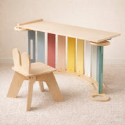 Houten Montessori Klimboog Speelset 6 - in - 1 | Inclusief Glijplank & Stoeltje | De Wibbi - Baby Doo