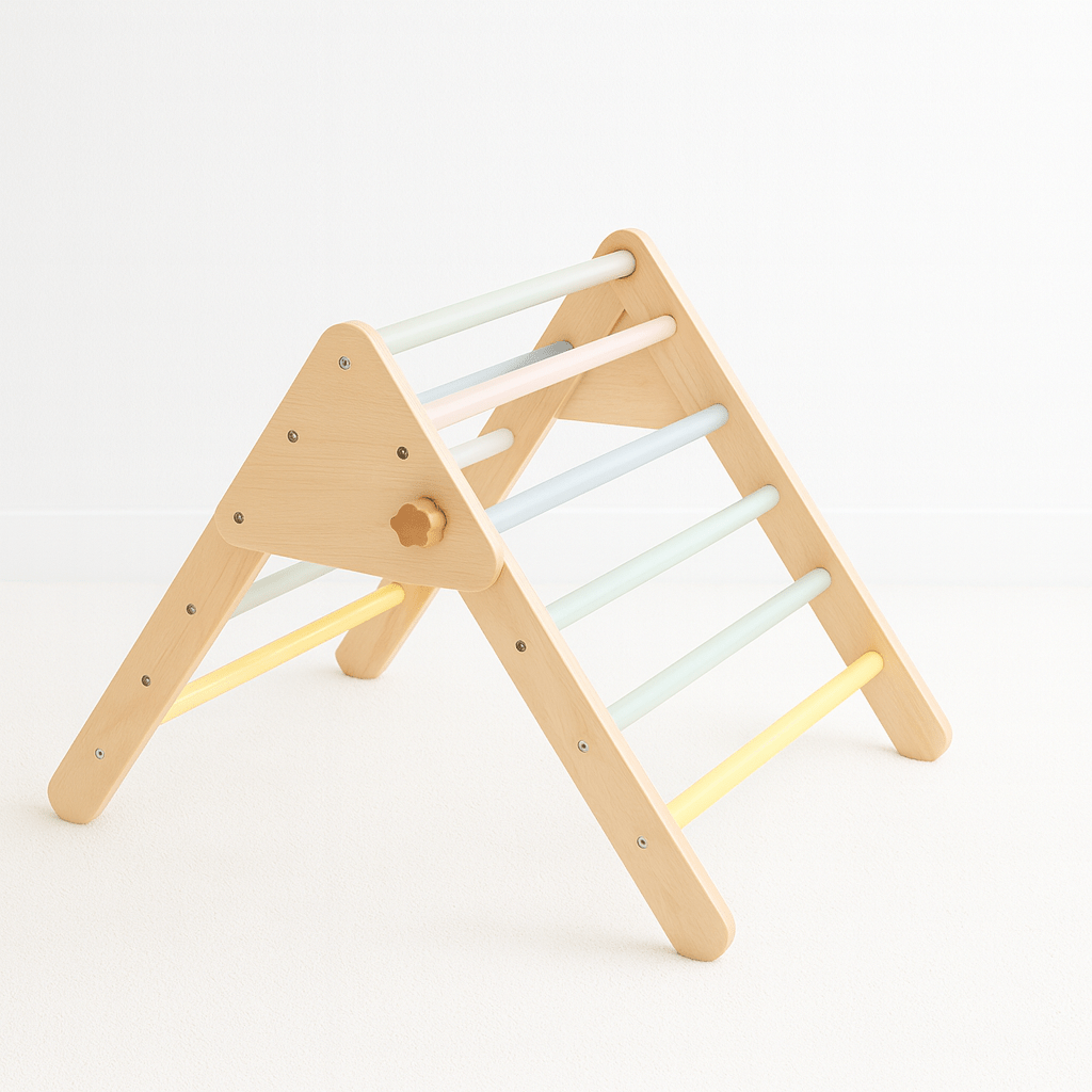 Houten Montessori Klimrek Pikler Driehoek | Met 2 - in - 1 Glijbaan & Klimwand | Indoor Klimrek Speelgoed 1+ - Baby Doo