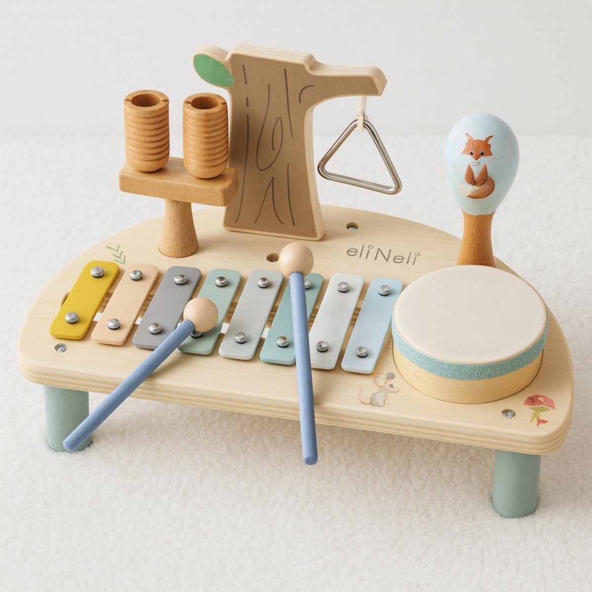 Houten Muziekinstrument | Muziektafel Bos Editie | Peuter - Baby Doo