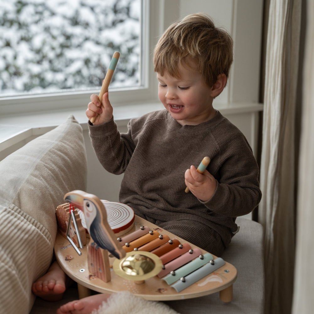 Houten Muziektafel | 5in1 Speelgoed Muziekinstrument | Vanaf 1 Jaar - Baby Doo