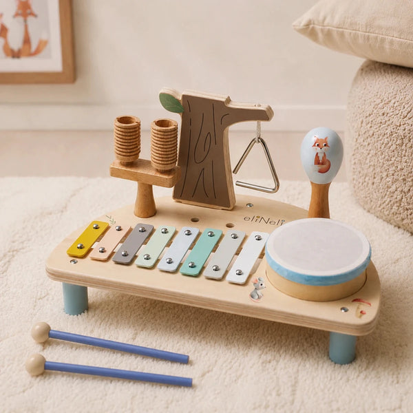 Houten Muziektafel Peuters | Muziekinstrument | Bos Editie - Baby Doo