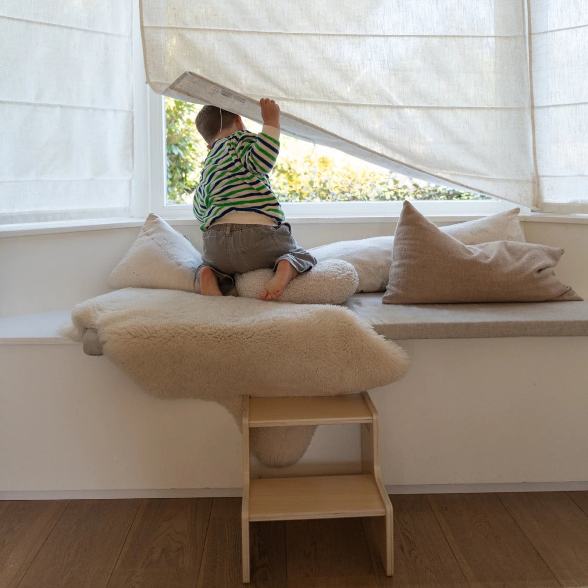 Houten Opstapje Peuter | Kinder Opstapje voor Keuken, Badkamer & WC vanaf 3 Jaar - Baby Doo