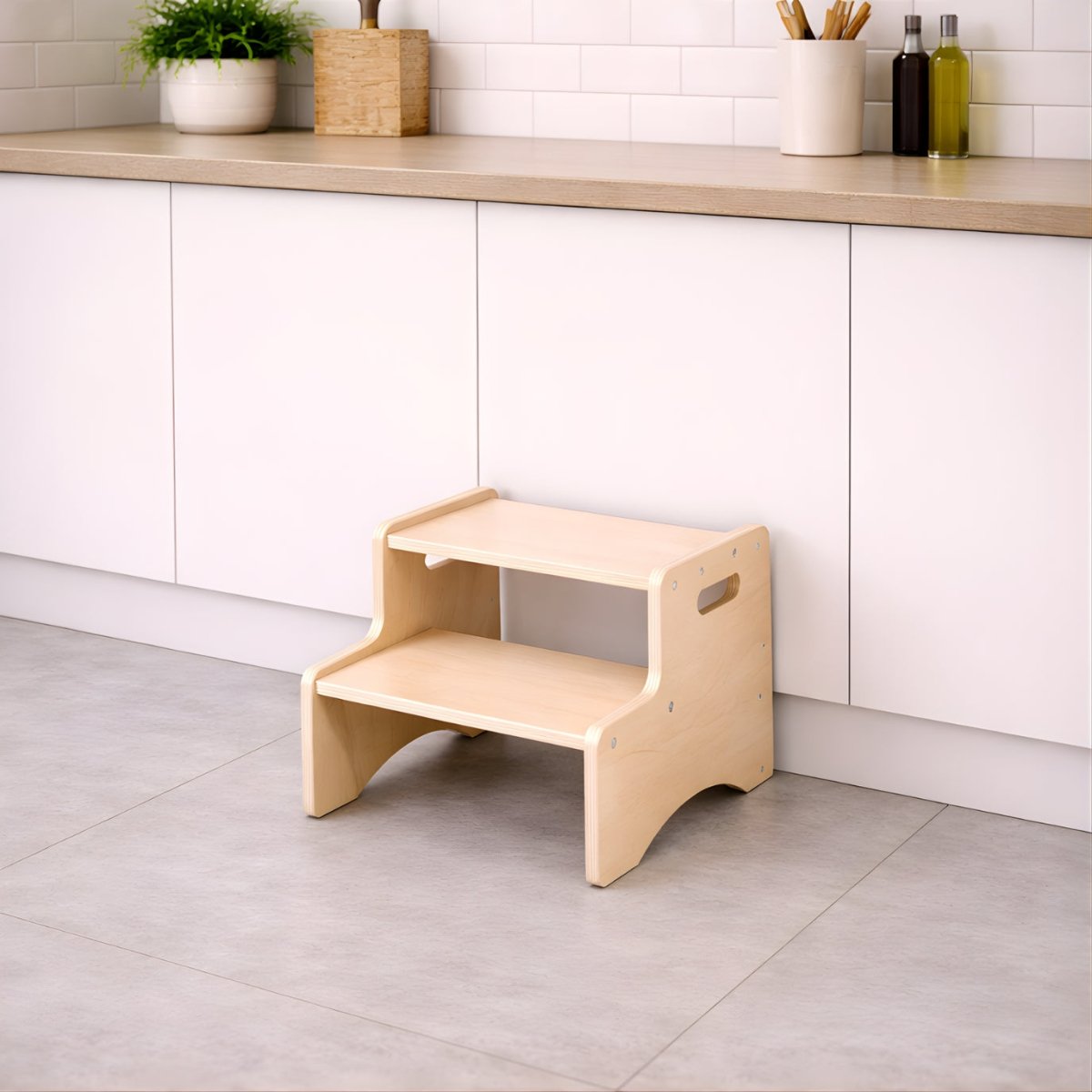 Houten Opstapje Peuter | Kinder Opstapje voor Keuken, Badkamer & WC vanaf 3 Jaar - Baby Doo