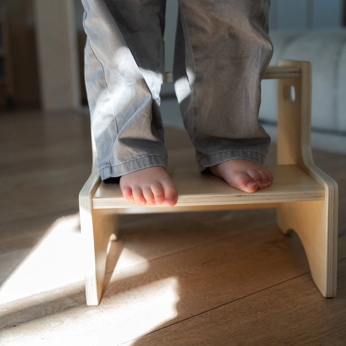 Houten Opstapje Peuter | Kinder Opstapje voor Keuken, Badkamer & WC vanaf 3 Jaar - Baby Doo