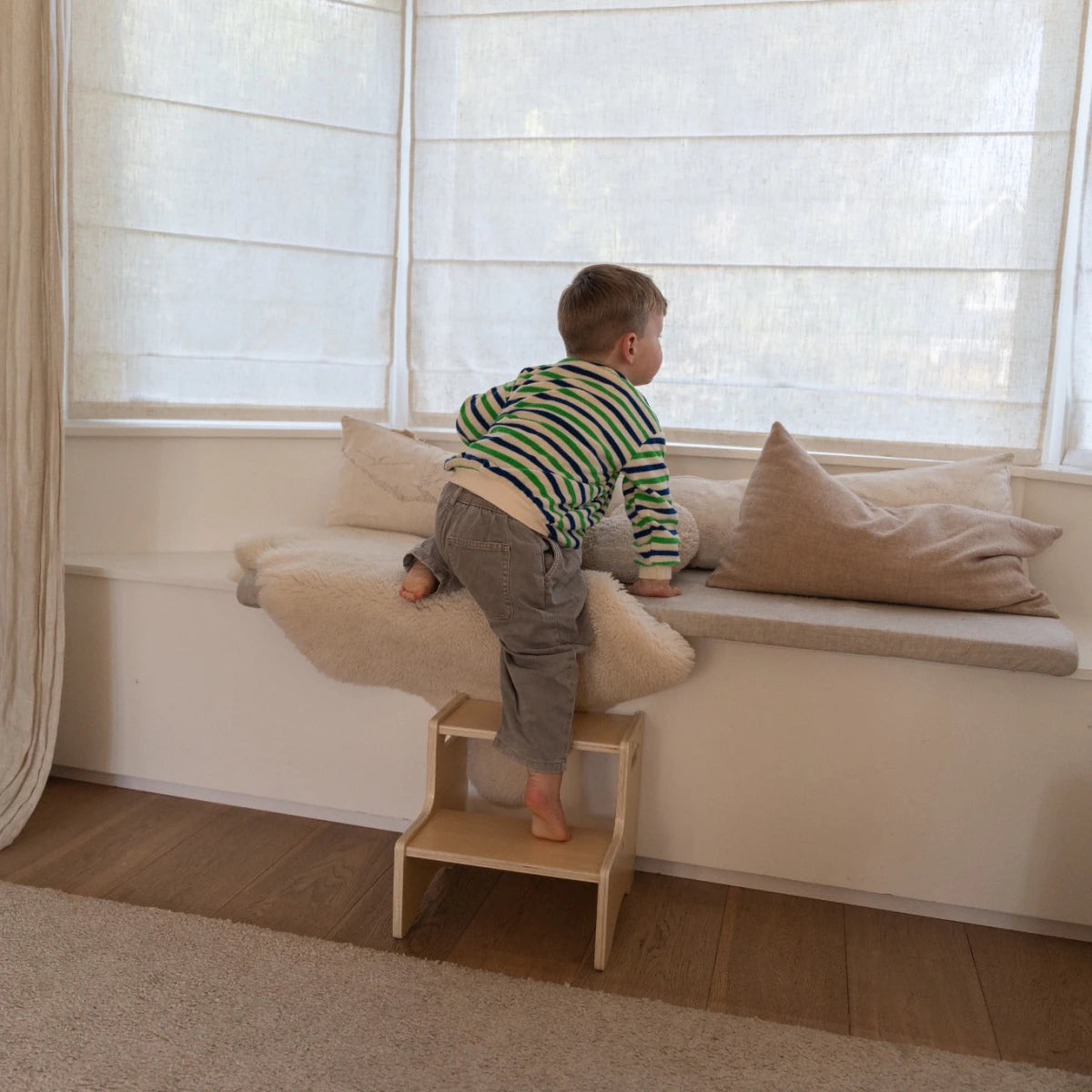 Houten Opstapje Peuter | Kinder Opstapje voor Keuken, Badkamer & WC vanaf 3 Jaar - Baby Doo