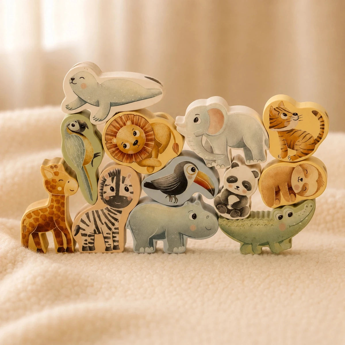 Houten Rijgkralen met Dieren vanaf 2 Jaar - Baby Doo