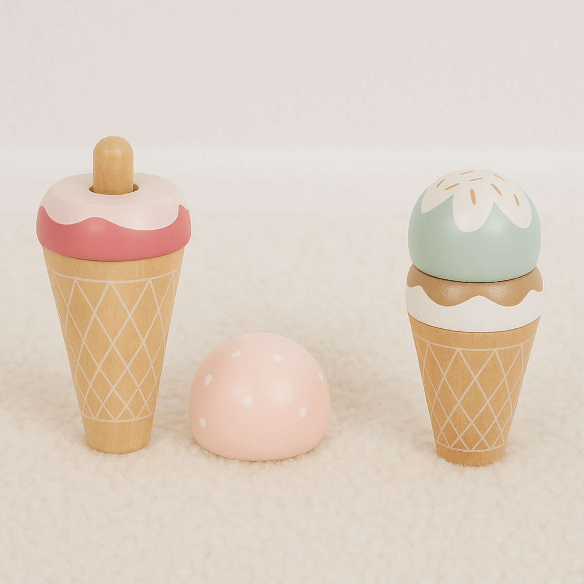 Houten Speelgoed Eten & High Tea Set | Inclusief Taartjes, IJsjes & Snijplank - Baby Doo