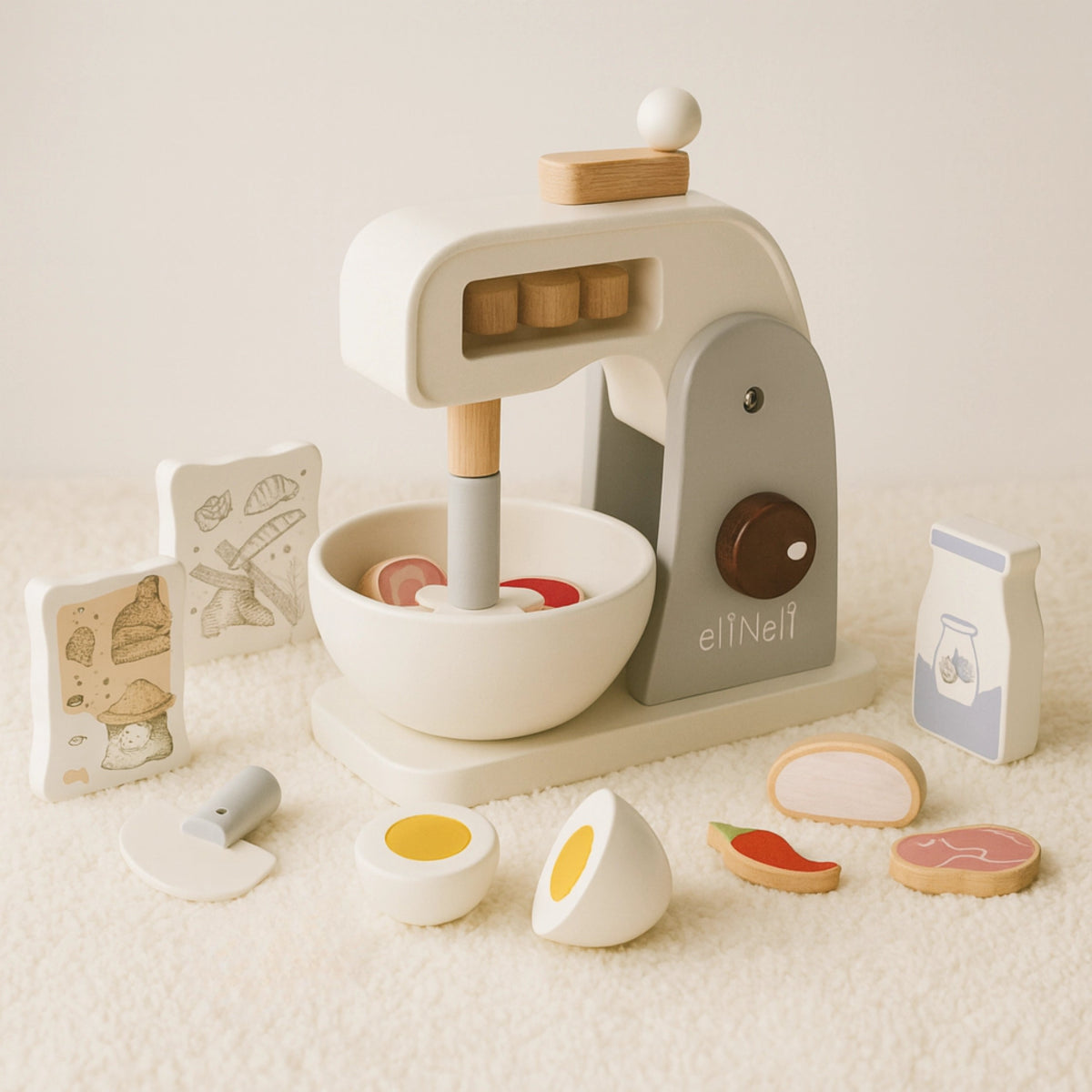 Houten Speelgoed Keukenmixer | Accesoires voor speelkeuken - Baby Doo