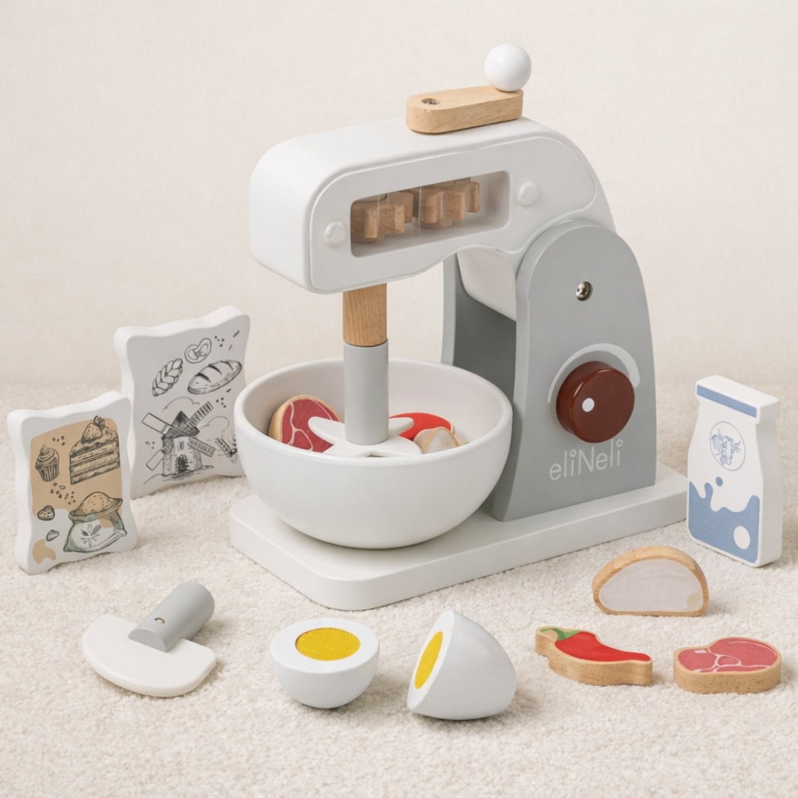 Houten Speelgoed Keukenmixer | Accesoires voor speelkeuken - Baby Doo