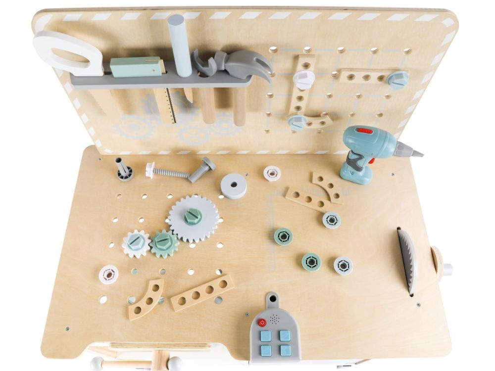 Houten Speelgoed Werkbank | Complete Kinderwerkbank met Gereedschap - Baby Doo