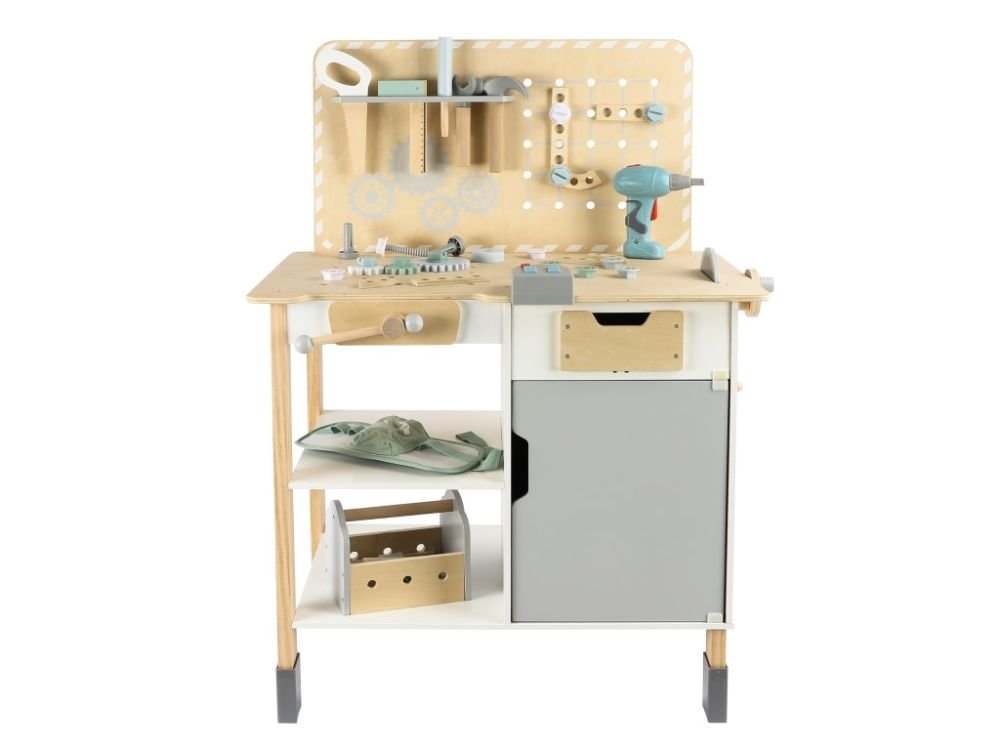 Houten Speelgoed Werkbank | Complete Kinderwerkbank met Gereedschap - Baby Doo