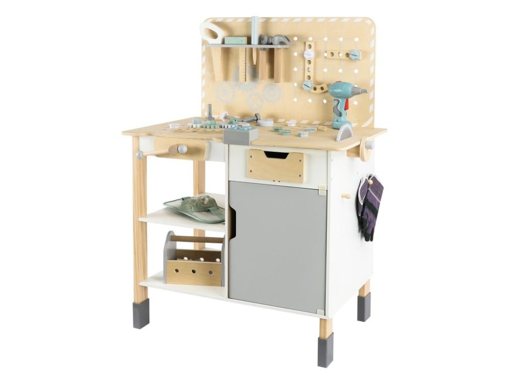 Houten Speelgoed Werkbank | Complete Kinderwerkbank met Gereedschap - Baby Doo