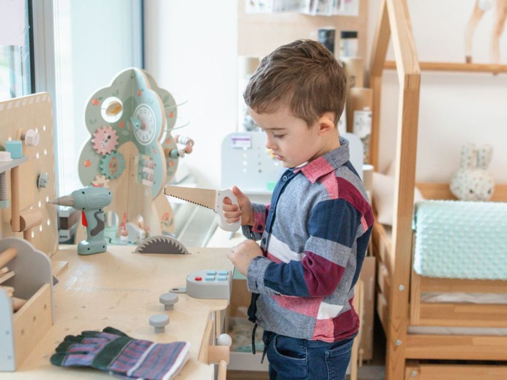 Houten Speelgoed Werkbank | Complete Kinderwerkbank met Gereedschap - Baby Doo