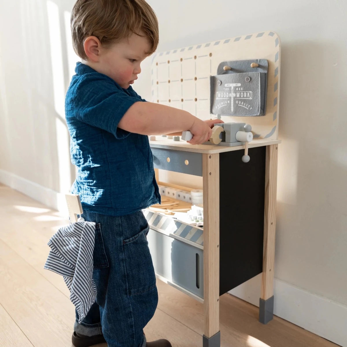 Houten Speelgoed Werkbank XXL met 73 Accessoires | Kinderwerkbank met Speelgoed Gereedschap vanaf 3 Jaar - Baby Doo