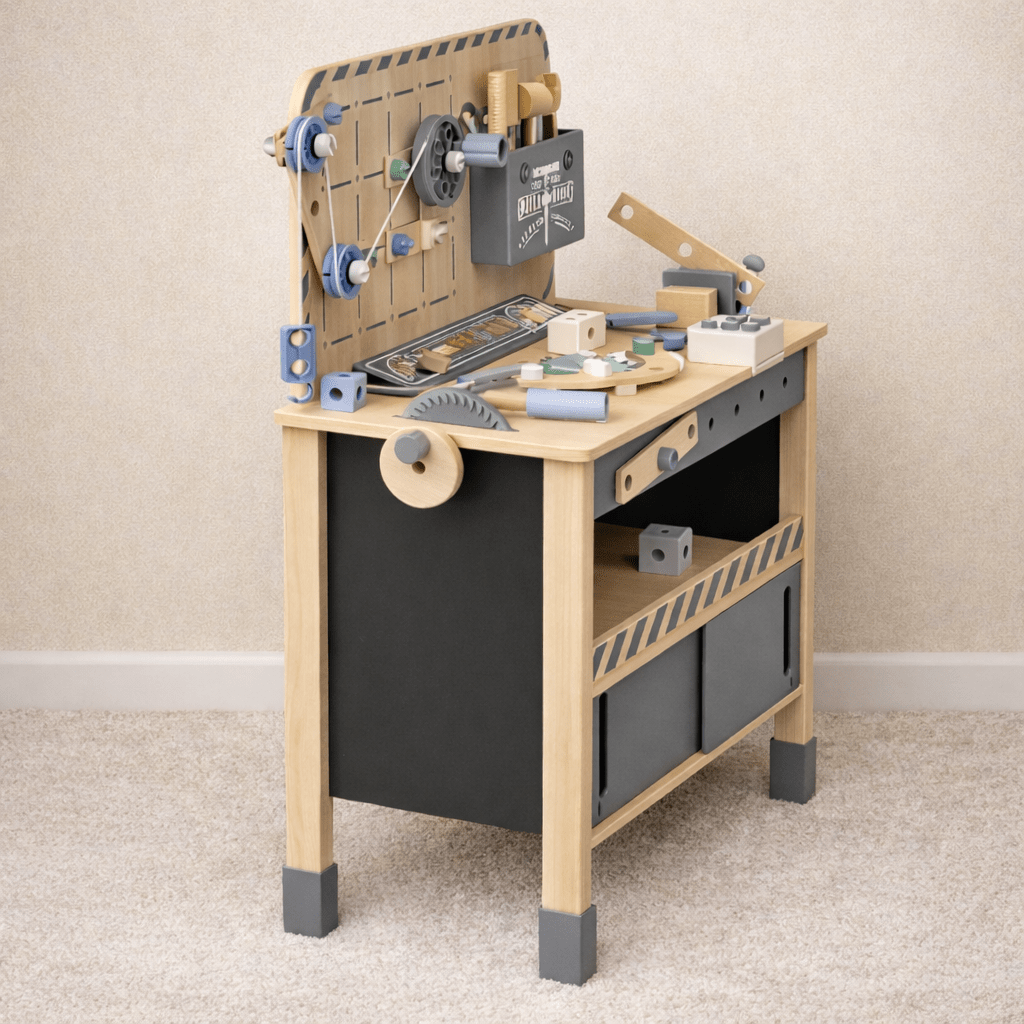 Houten Speelgoed Werkbank XXL met 73 Accessoires | Kinderwerkbank met Speelgoed Gereedschap vanaf 3 Jaar - Baby Doo