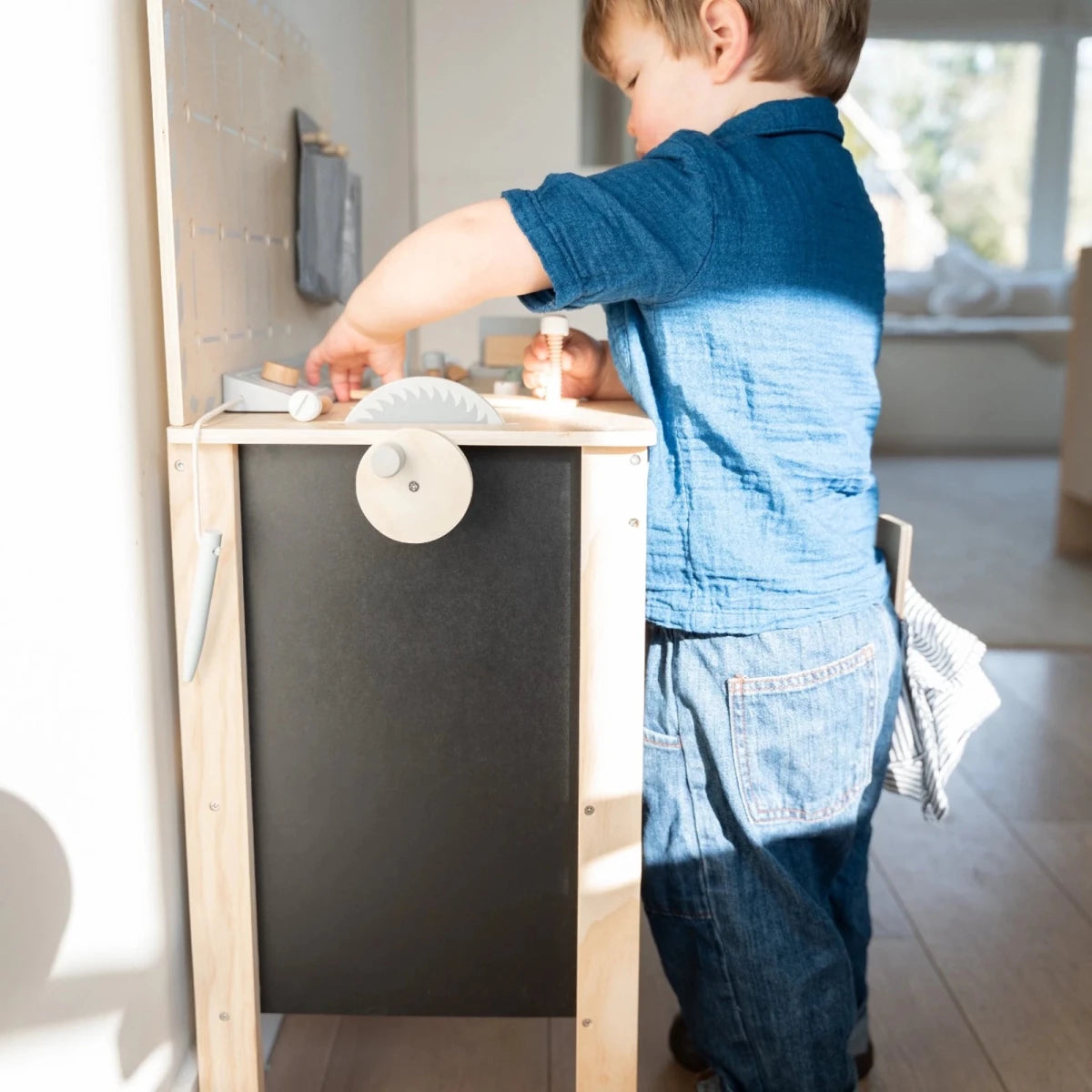 Houten Speelgoed Werkbank XXL met 73 Accessoires | Kinderwerkbank met Speelgoed Gereedschap vanaf 3 Jaar - Baby Doo