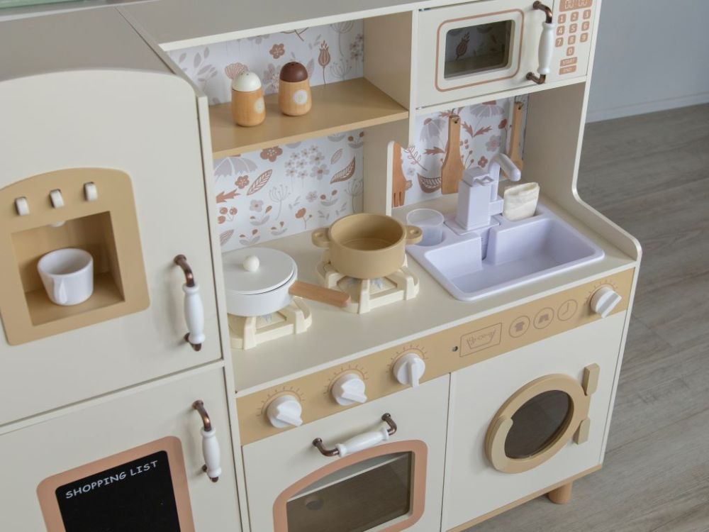 Houten Speelgoedkeuken | Met Geluid, Licht & Accessoires | Uitgebreide Speelkeuken - Baby Doo