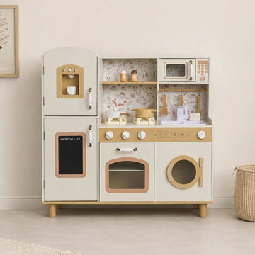 Houten Speelgoedkeuken | Met Geluid, Licht & Accessoires | Uitgebreide Speelkeuken - Baby Doo