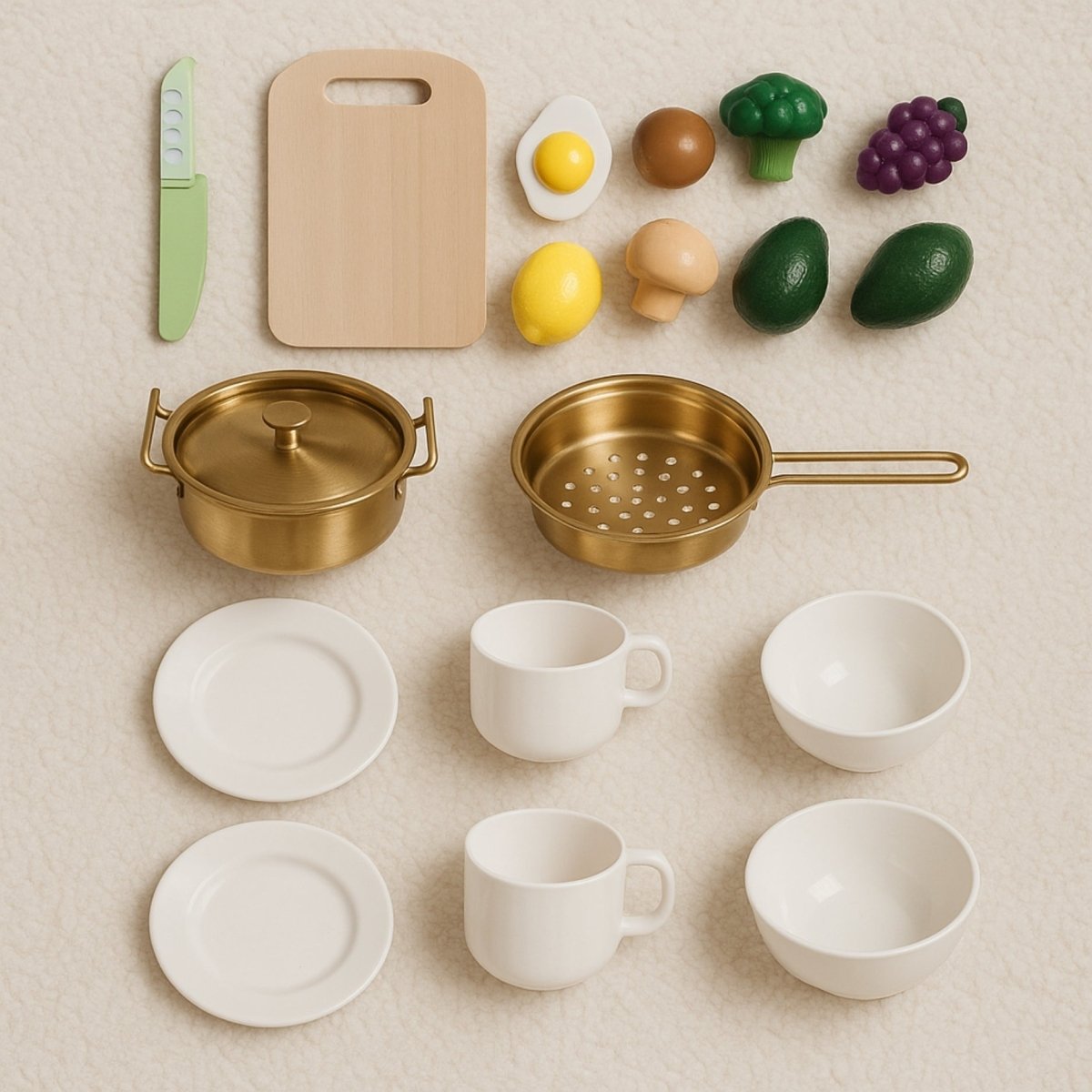 Houten Speelgoedkeuken met Licht, Geluid & Stoom | Kinderkeuken met Echte Effecten & Accessoires | Groen Goud | Vanaf 3 Jaar - Baby Doo