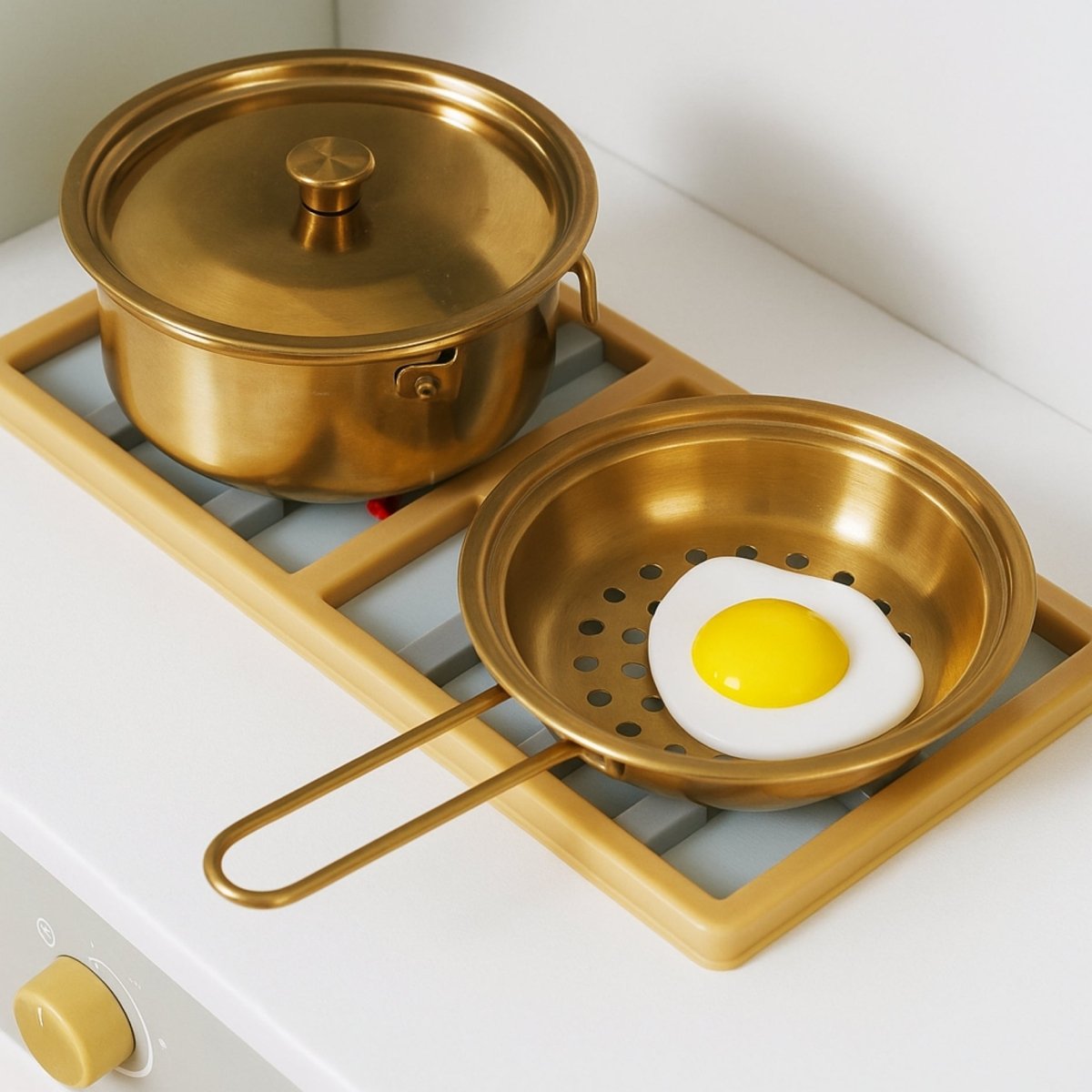 Houten Speelgoedkeuken met Licht, Geluid & Stoom | Kinderkeuken met Echte Effecten & Accessoires | Groen Goud | Vanaf 3 Jaar - Baby Doo