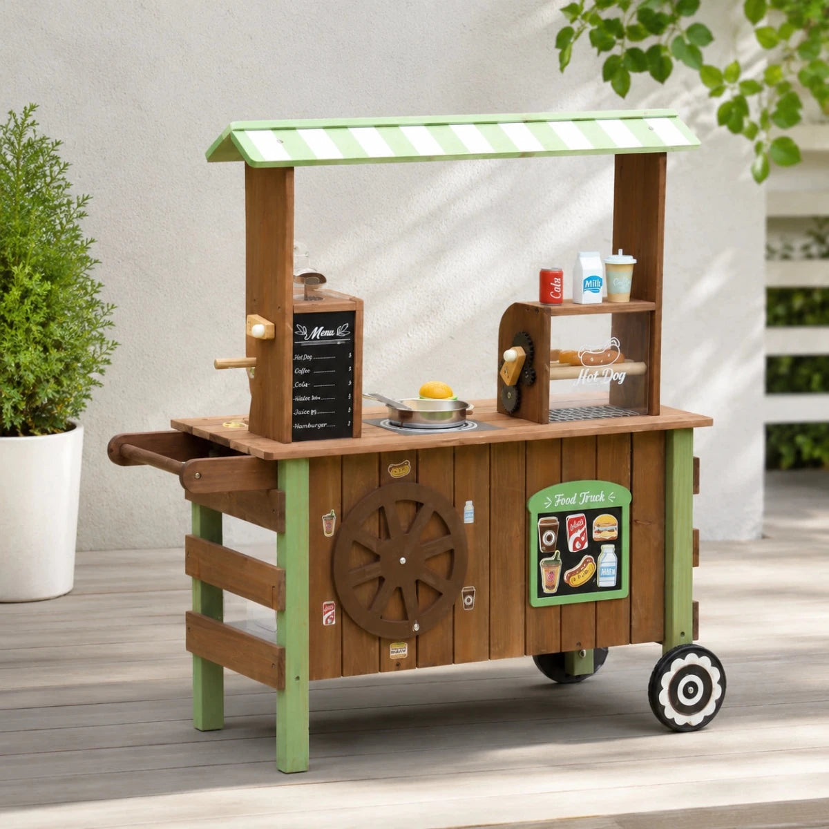 Houten Speelgoedwinkeltje en Marktkraam met Accessoires vanaf 3 Jaar - Baby Doo