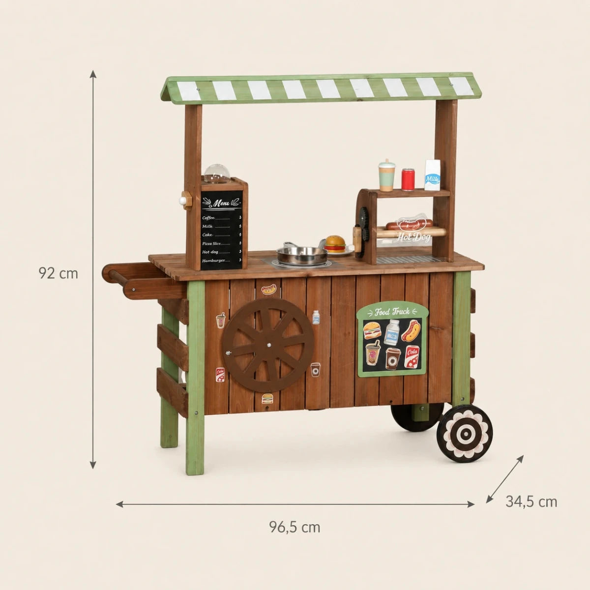Houten Speelgoedwinkeltje en Marktkraam met Accessoires vanaf 3 Jaar - Baby Doo