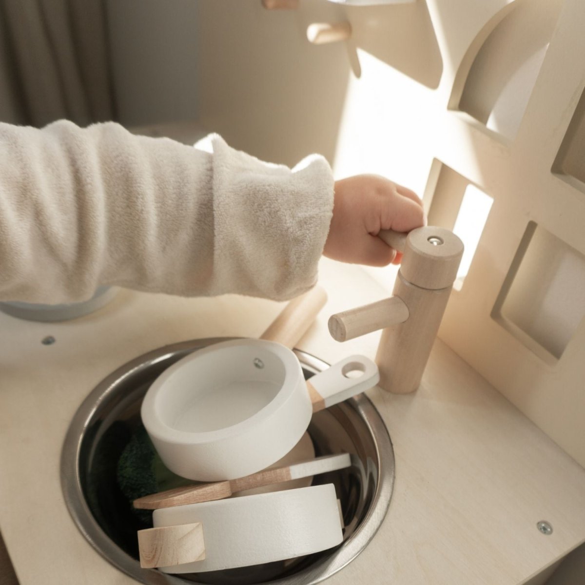 Houten Speelkeuken | Compact | Inclusief 7 Accessoires - Baby Doo