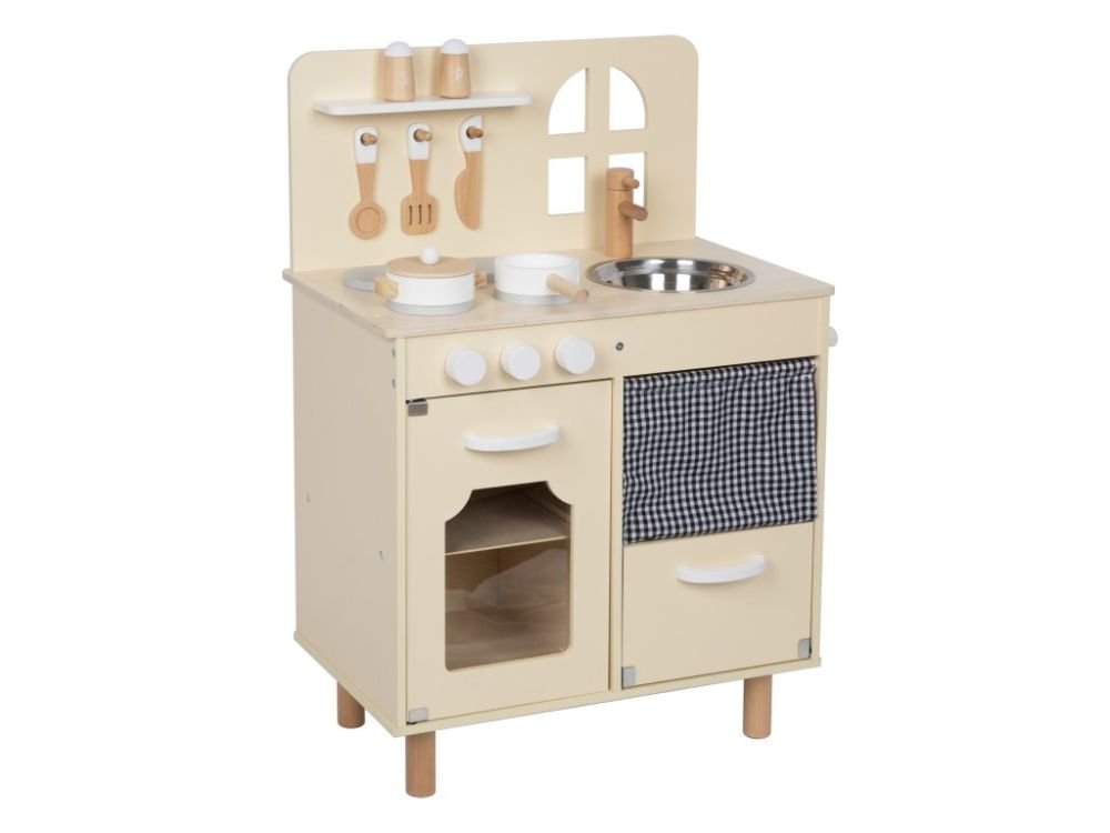 Houten Speelkeuken | Compact | Inclusief 7 Accessoires - Baby Doo