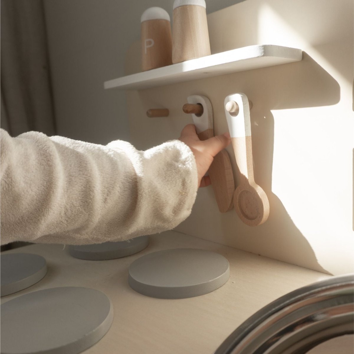 Houten Speelkeuken | Compact | Inclusief 7 Accessoires - Baby Doo